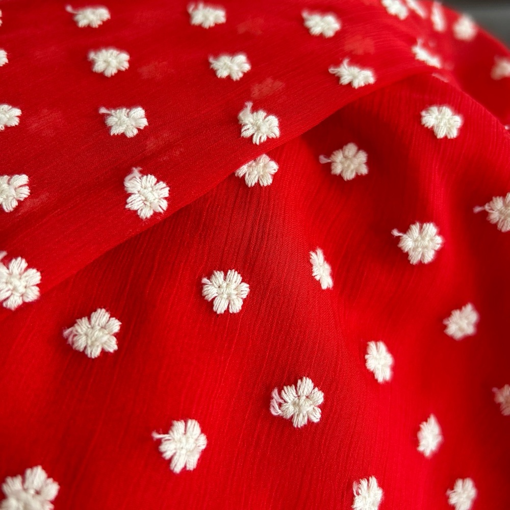 Alice + Olivia Red Polka Dot Wrap-Style Mini Dress - Picture 15 of 16